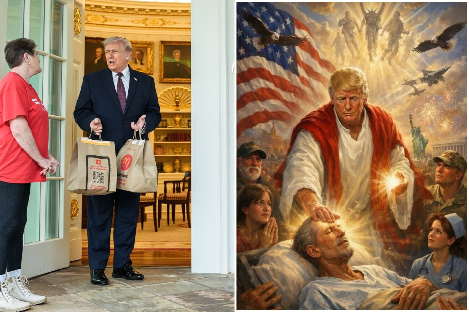 川普自比「耶穌救世」AI圖被罵爆　急撤照辯：我以為是醫生