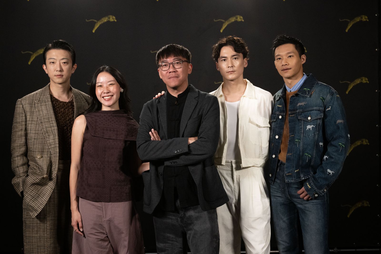 張懷秋(左起)、林詩安、導演楊國瑞、Dominick Rustam、黃冠智因《明月共此時》入圍第79屆盧卡諾影展主競賽單元。盧卡諾影展官方攝影提供