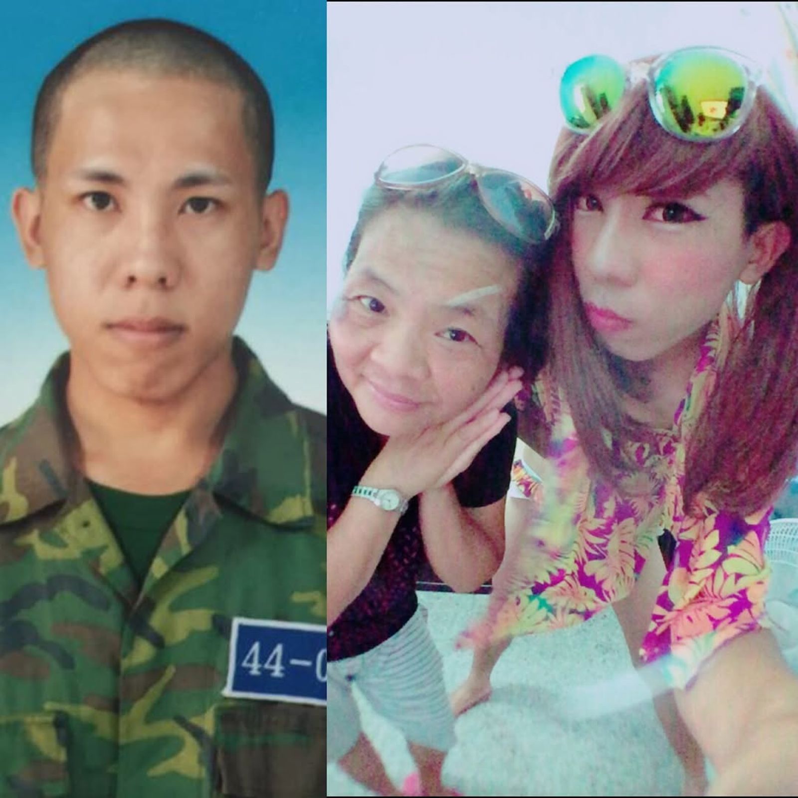 林進剃光頭，身穿迷彩服。翻攝林進IG