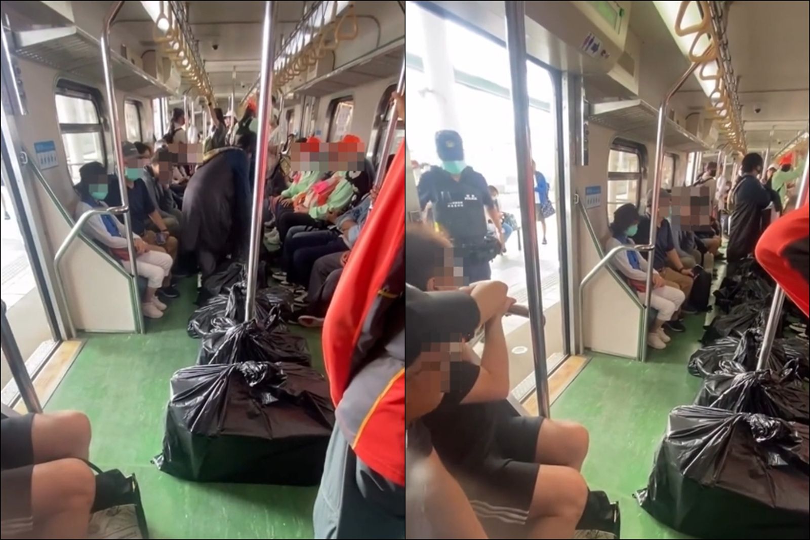 太誇張！女乘客「扛8大袋行李硬要上車」畫面曝…還嗆警「不准碰我」害列車誤點