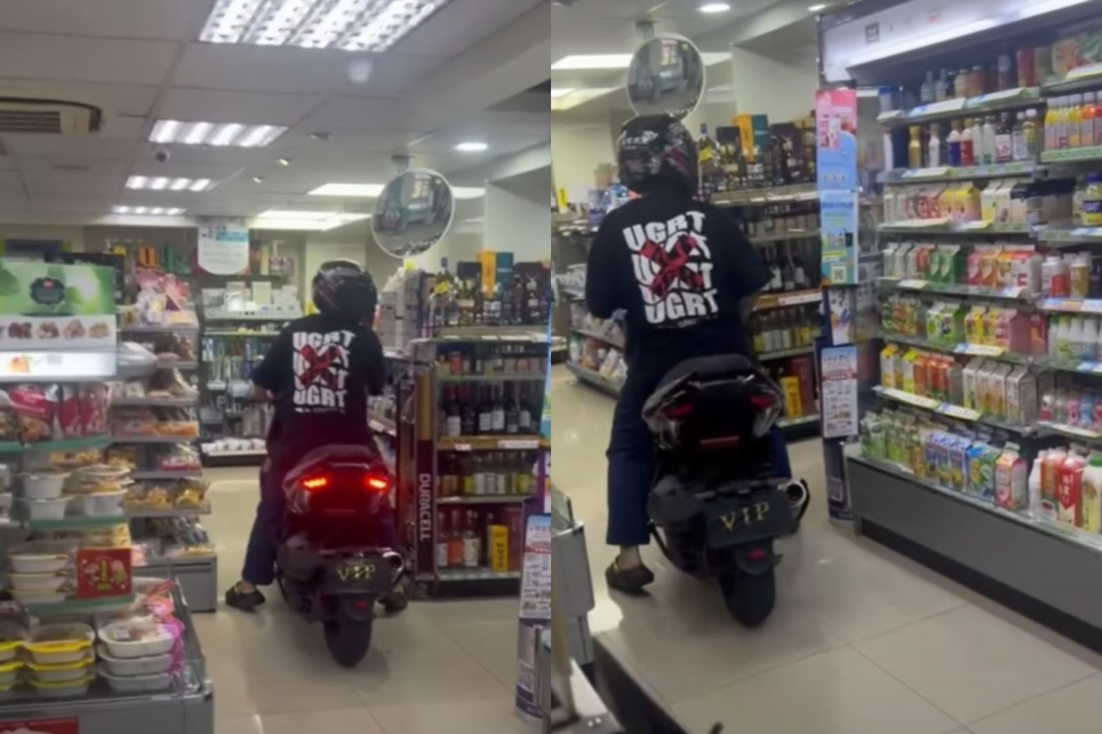 騎機車進超商!便利商店全是廢氣 全場傻眼:熟食都污染了