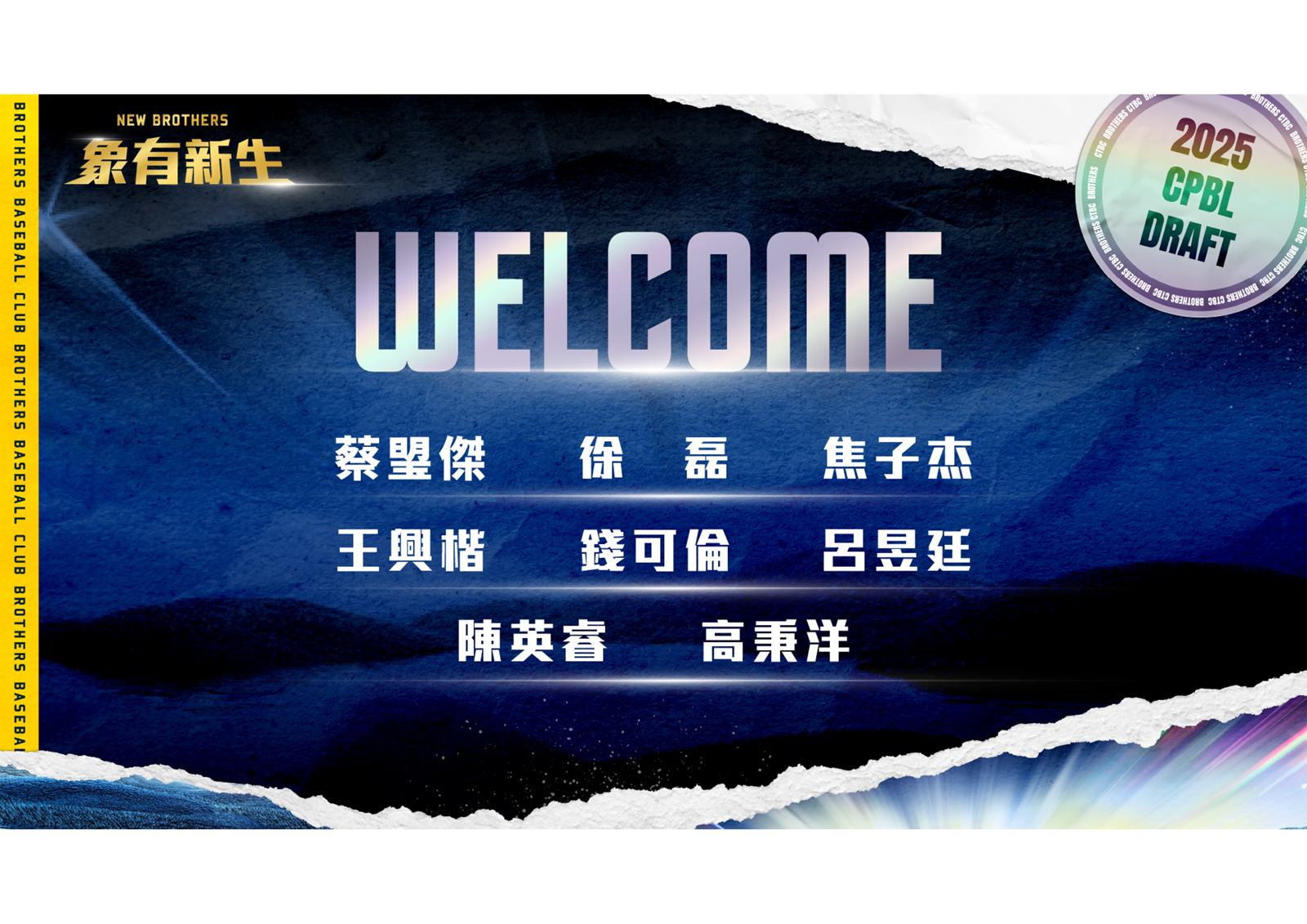 中職／黃衫軍注入新血！兄弟8新秀全數加盟　蔡琞傑490萬簽約金最高