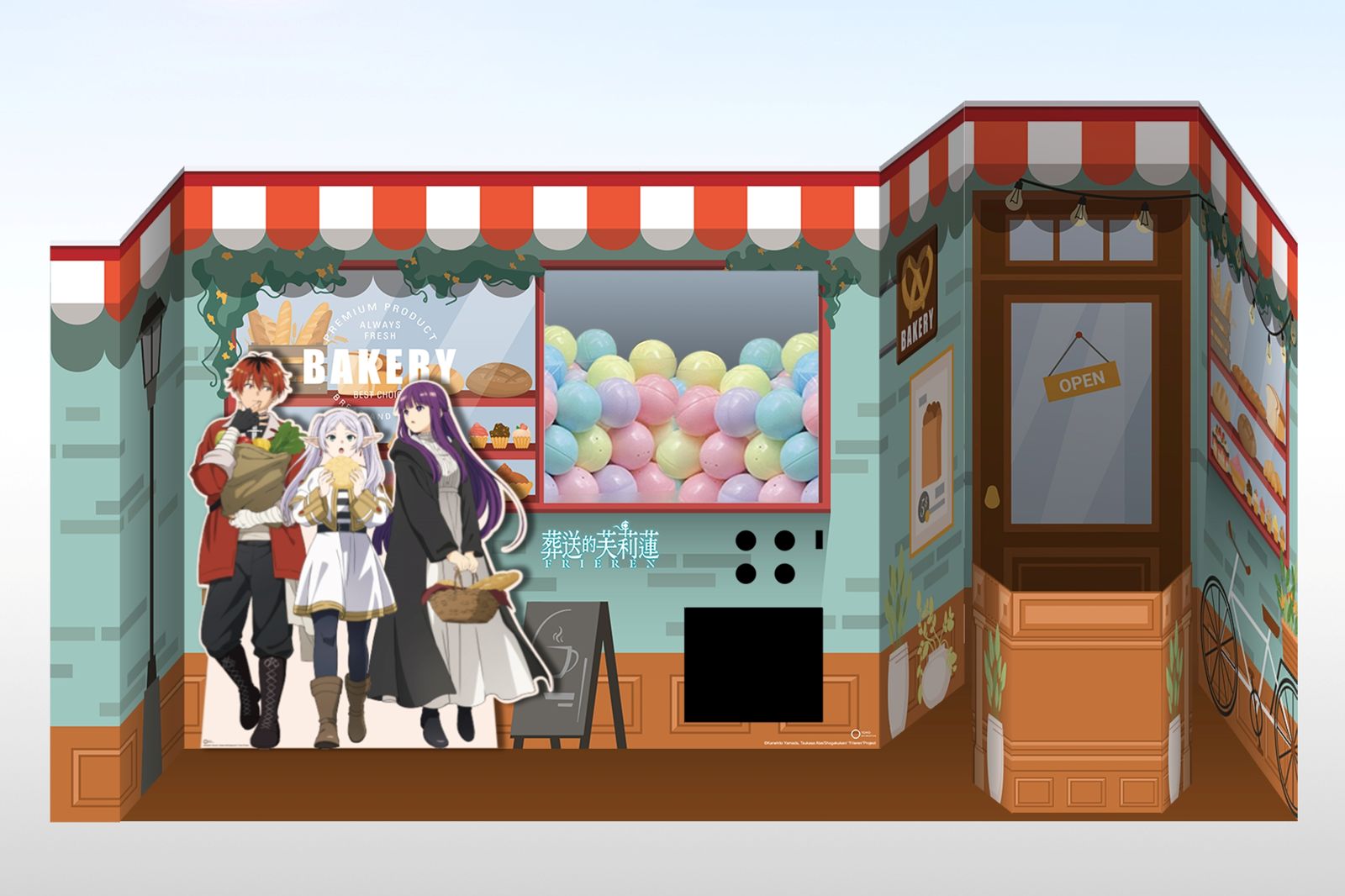 2025台中翻轉動漫祭《葬送的芙莉蓮》大扭蛋機台示意圖。木棉花提供