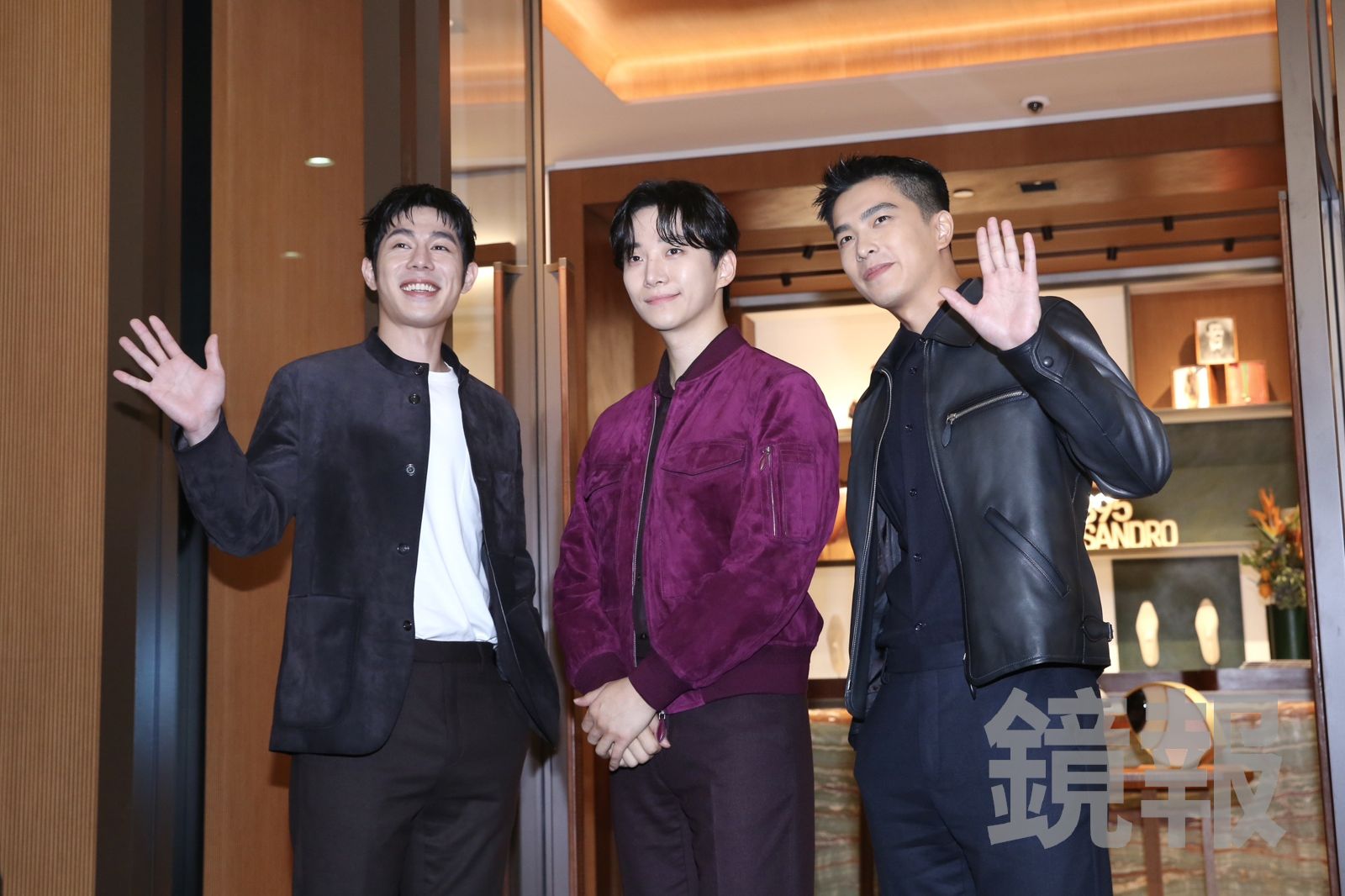 詹懷雲(左起)、李俊昊、曾敬驊帥氣亮相。董孟航攝