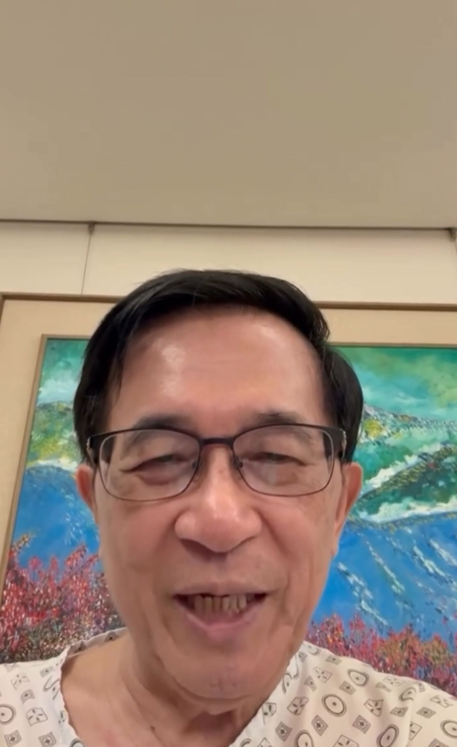 陳水扁在影片中表示,「子彈都中過了,中這種算什麼」。圖/翻攝自kschool.20030329 Threads