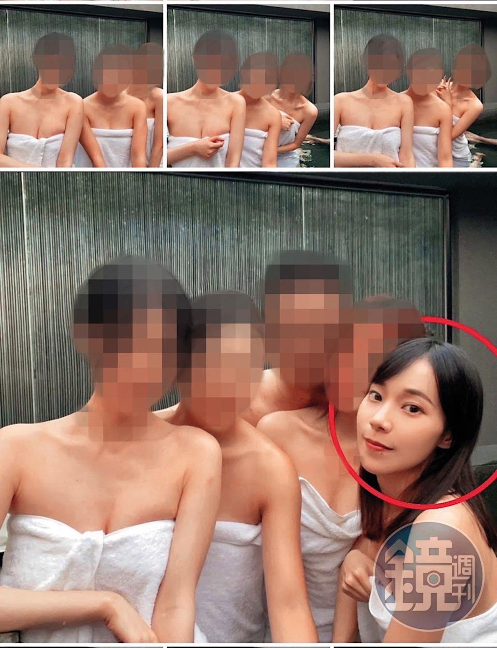 奈奈子揪好姐妹陪富商泡湯。鏡週刊