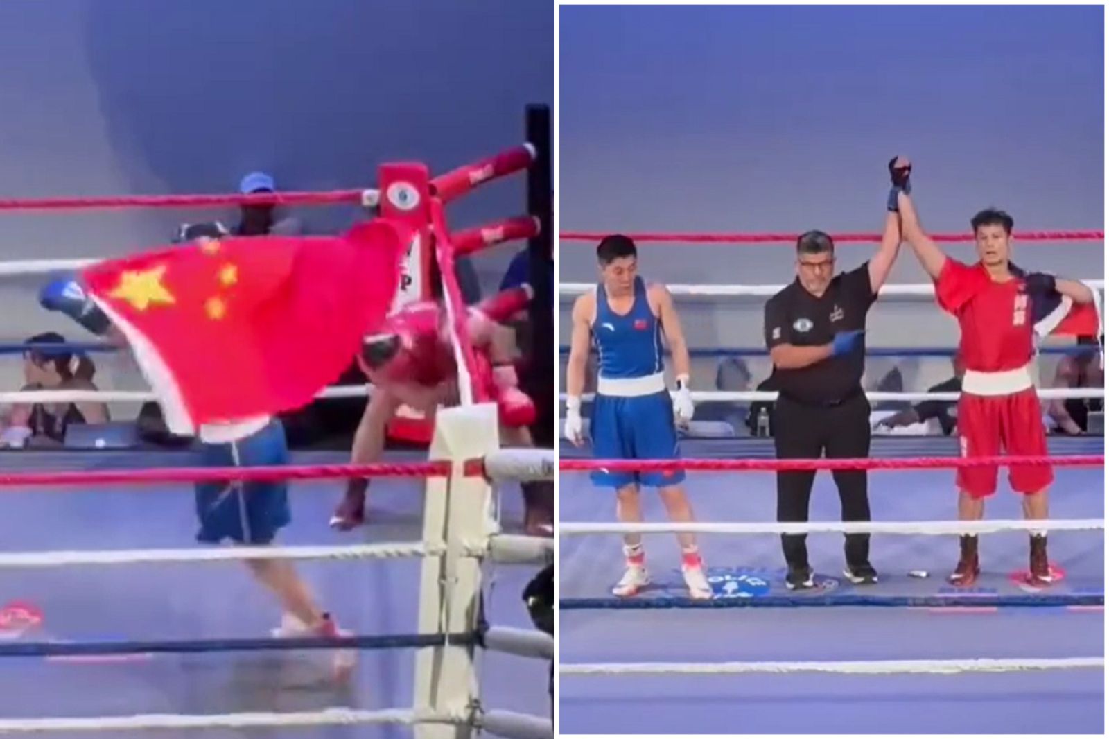 中國選手還沒贏嗨披五星旗　慘被新北消防員奪金KO！大會高喊「台灣」