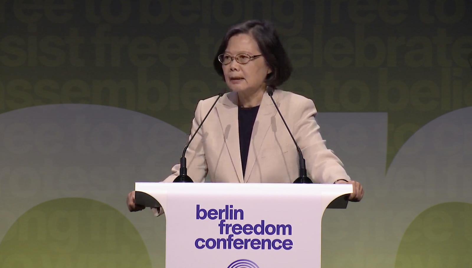 出席柏林自由會議發表演說 蔡英文:台灣積極強化韌性守護民主