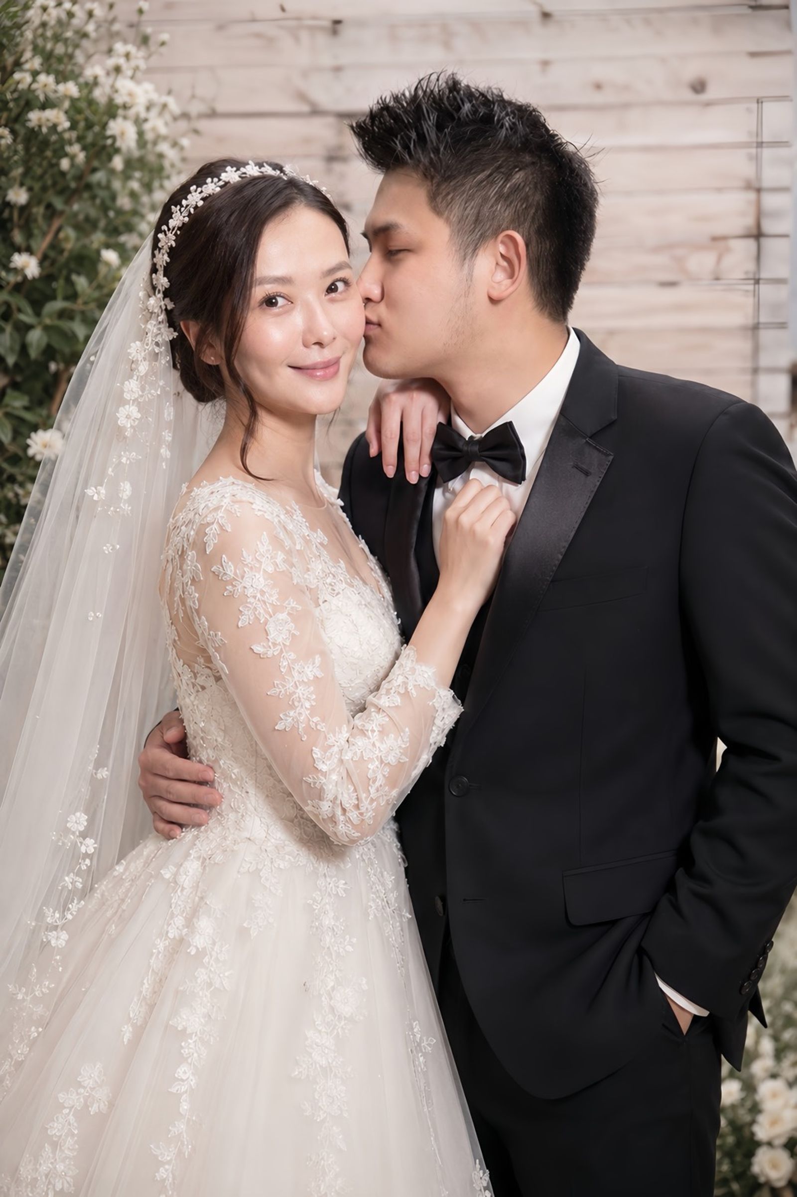 梁軒安(右)與蕭淑慎結婚8年。梁軒安提供