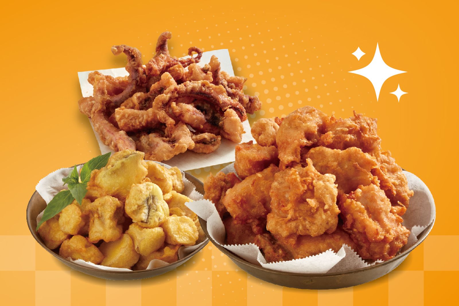 只要購買「繼光香香雞」任一款「經典組合」,就能免費獲得「風味小食」4選1,甜鹹口味一次滿足。(繼光香香雞供圖)