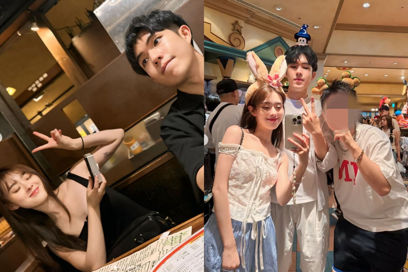 郭方儒社群停留在5月未再更新(左圖),邱偲琹僅留一張與郭方儒及友人的合影(右圖)。 翻攝aldrich0506、ally199874 IG