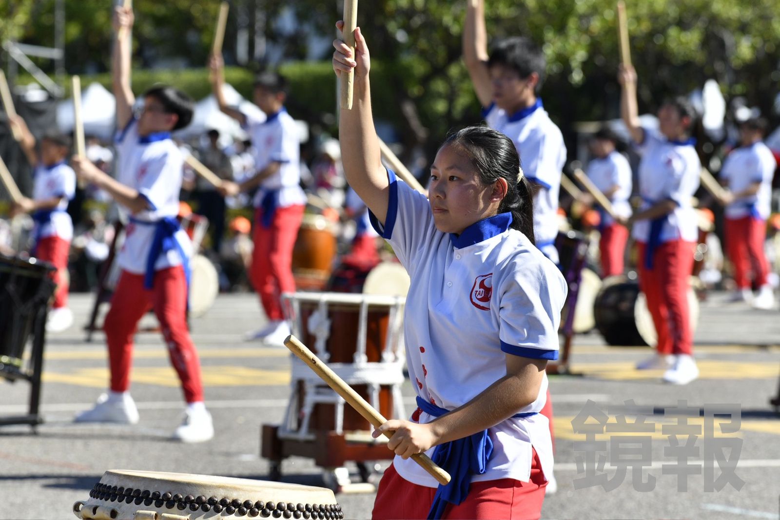 台灣太鼓協會帶來「鴻福齊天 祈鼓獻瑞」精彩表演,為國慶大會揭開序幕。(圖/李智為攝)