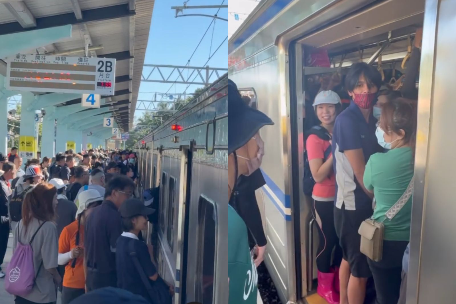 網友形容車站人潮就像日本新幹線的上班日。圖／翻攝自Threads@cheese0110