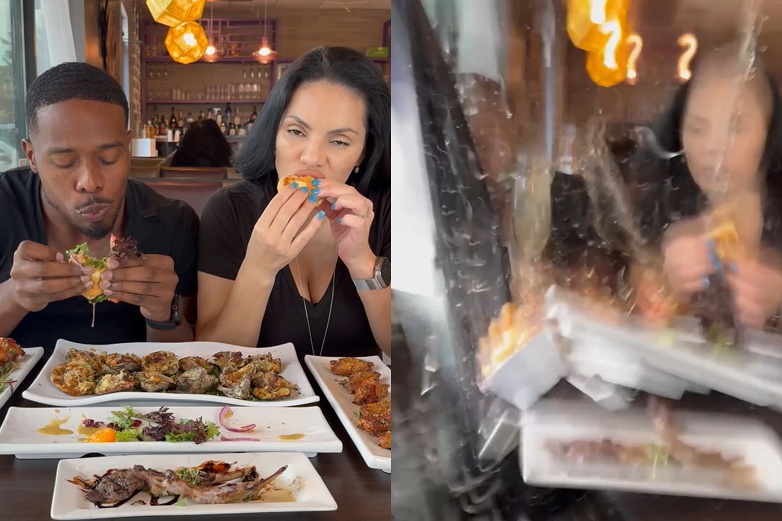 上帝保佑！網紅夫妻吃播一半「遭汽車撞擊」彈飛　驚悚畫面曝
