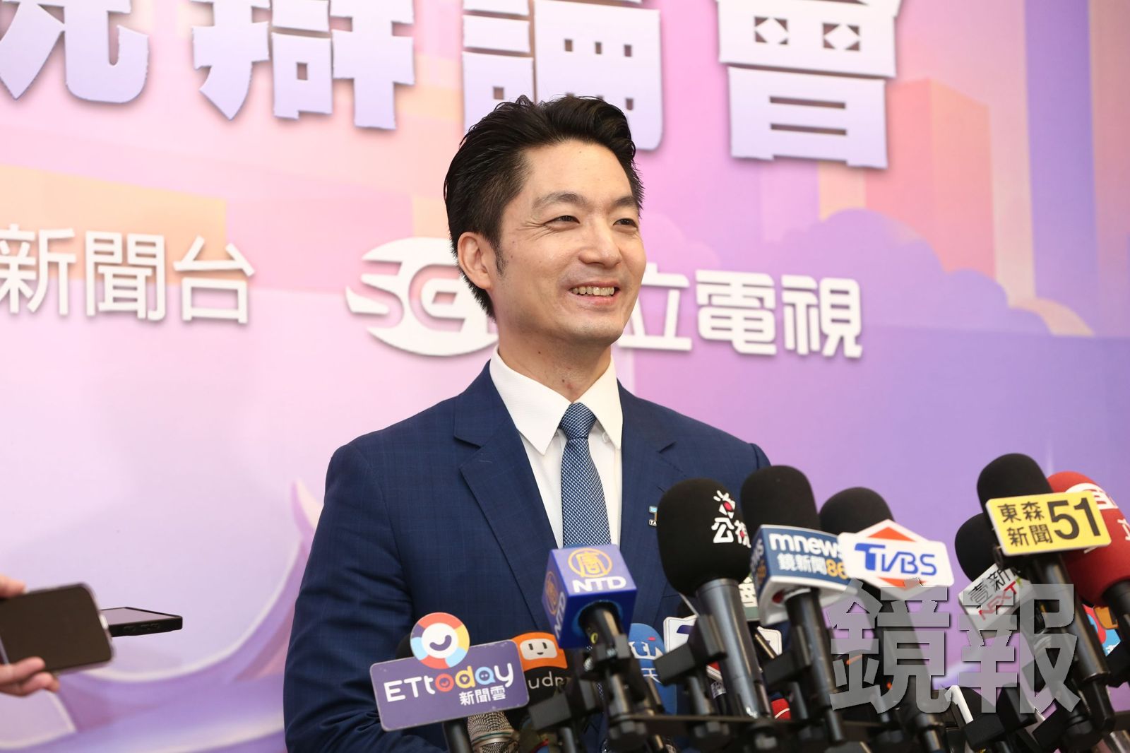台北市長選舉首場電視辯論會今天(31日)登場,台北市長蔣萬安與對手沈伯洋正面交鋒。攝影李鍾泉