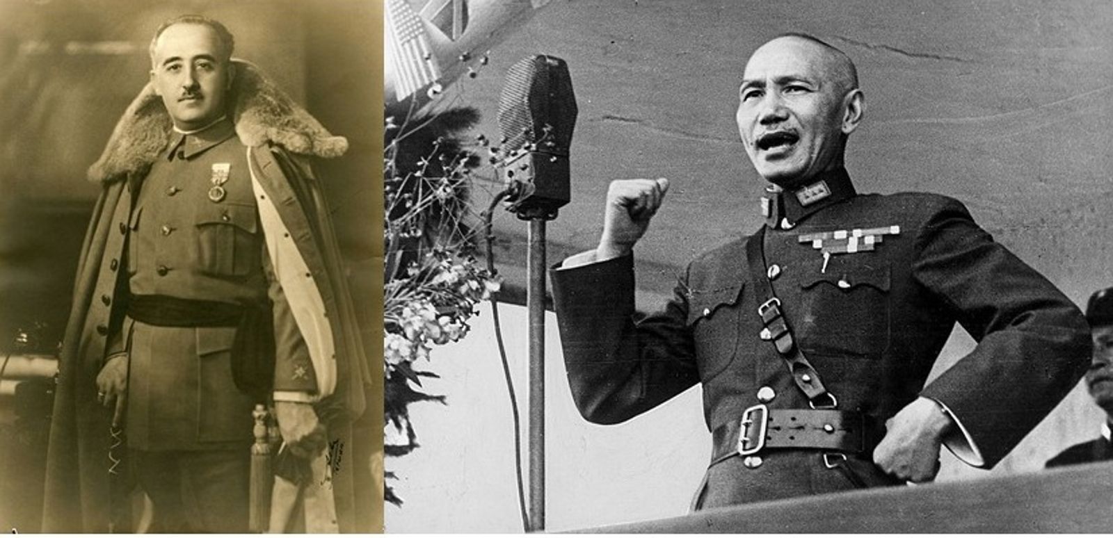 蔣介石與佛朗哥，這兩位分別盤據歐亞大陸兩端邊陲的獨裁者，在國際政治的光譜上竟有著驚人的相似性。圖／翻攝維基