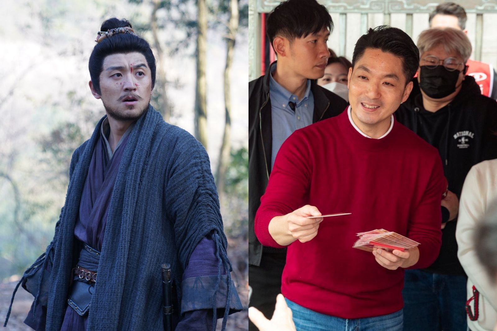 網友發現《逐玉》中的金爺與台北市長蔣萬安神似，笑說：「本人直接穿越！」翻攝微博、FB＠蔣萬安