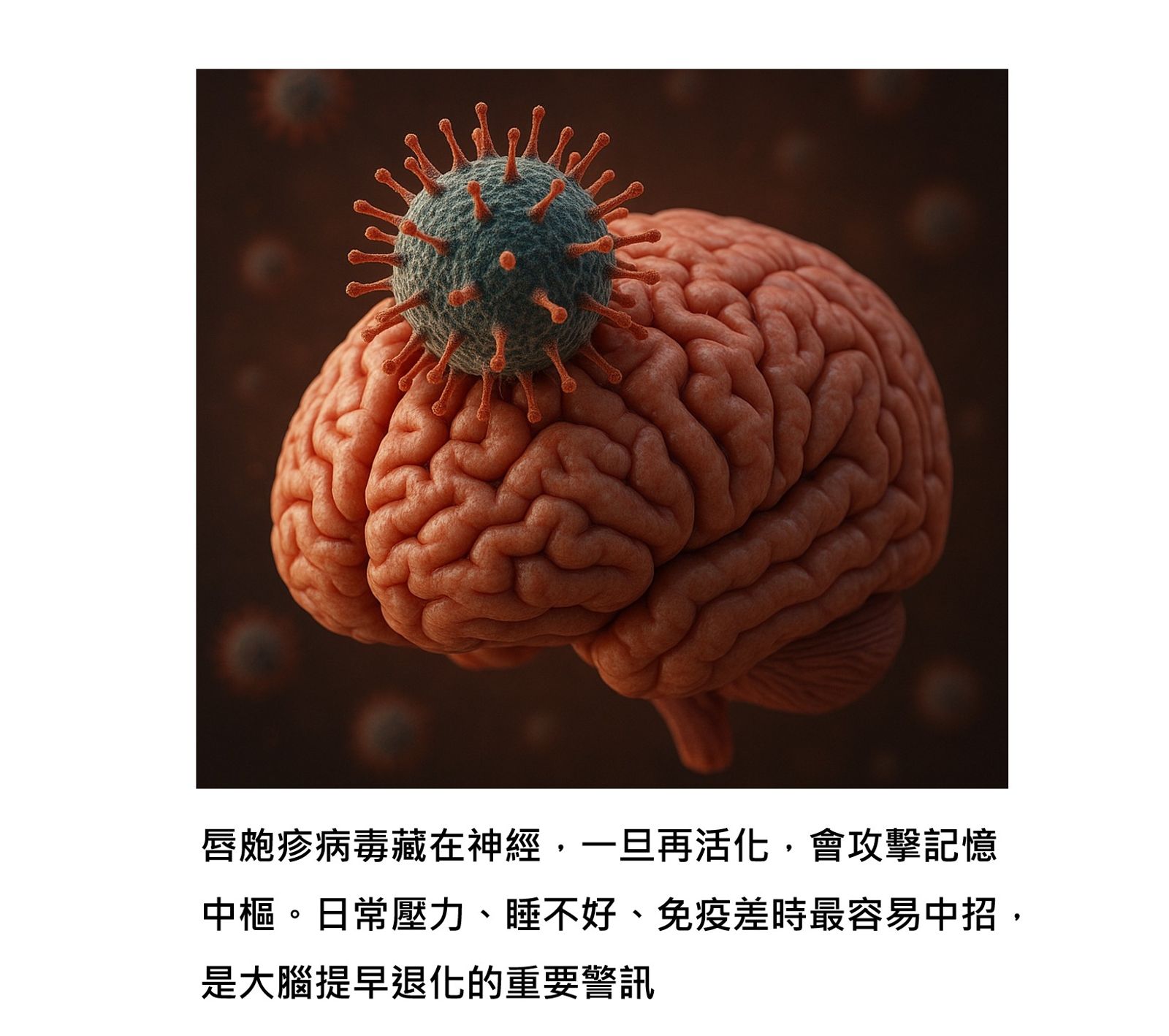 張家銘醫師表示，小小的皰疹，其實背後可能暗藏「大腦未來的風險」。圖／翻攝自張家銘醫師臉書