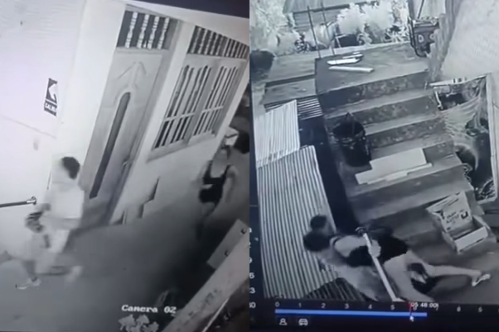 女子衝向前抱住男友,2人一同摔至地面。圖/翻攝自Geniostv