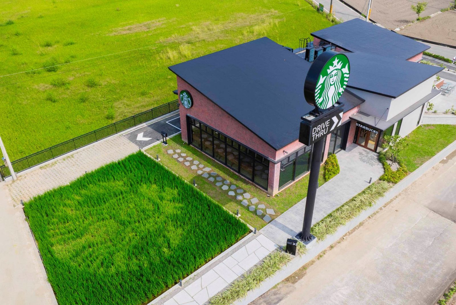 稻田裡的星巴克開了！苗栗苑裡首店開幕　限時飲品第2杯半價、滿額送小熊雨傘