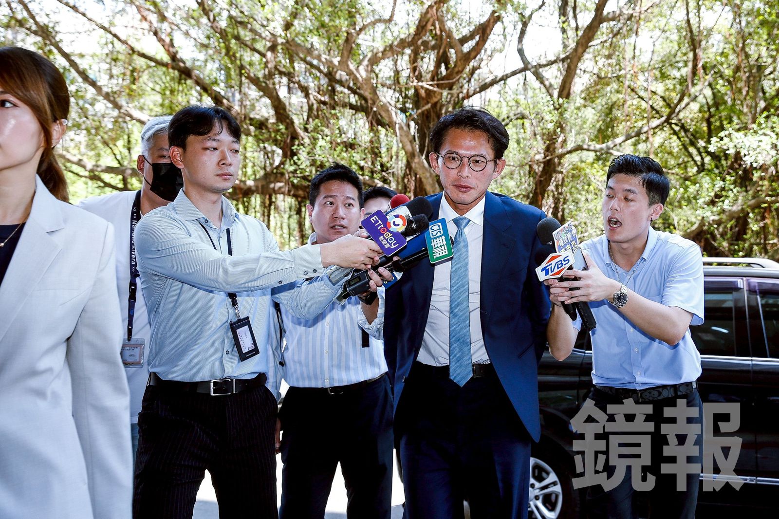 針對北檢提出抗告，民眾黨主席黃國昌今出席活動也不願多談，僅不斷說謝謝就步入會場。（圖／鄒保祥攝）