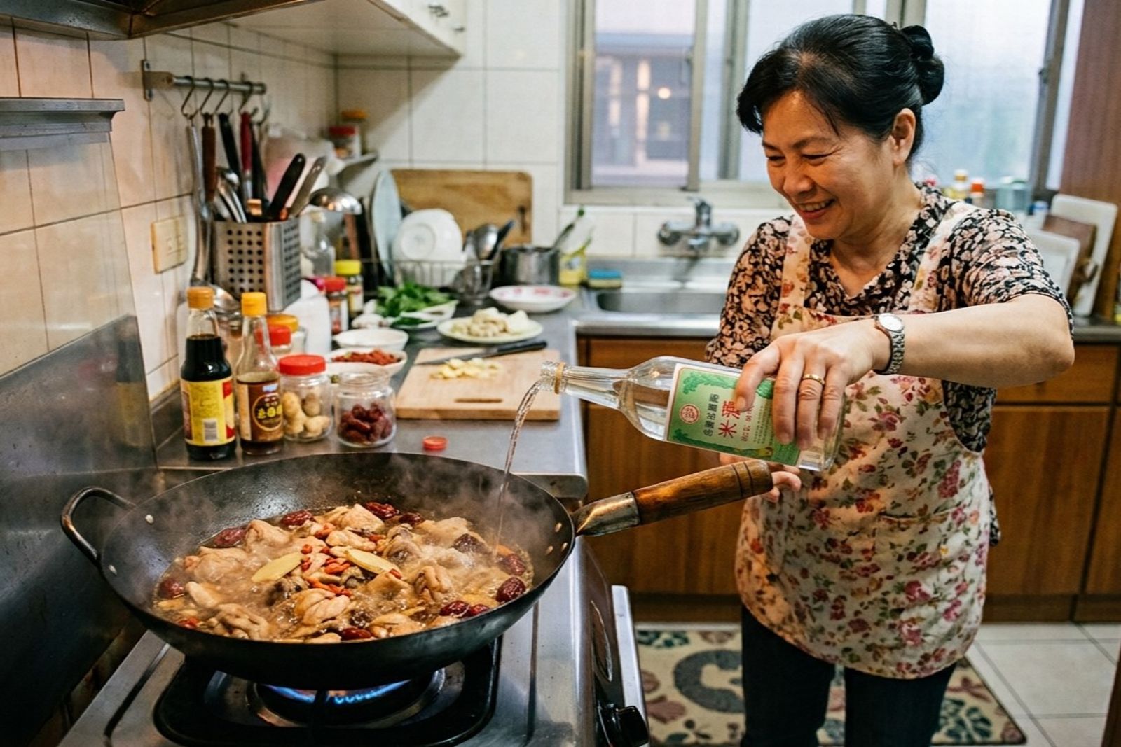 酒精加熱後不一定全揮發,燉煮15分鐘仍可能殘留約四成,爸媽別再以為煮過,小孩就能放心吃。(示意圖)