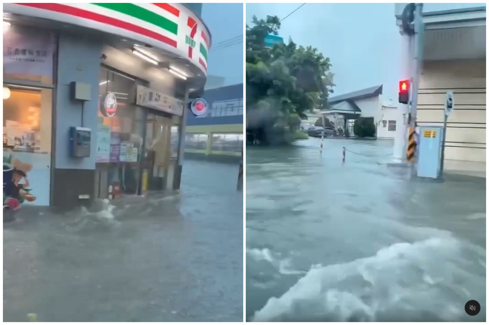 彰化縣多處淹水嚴重。圖／Threads@yro0oo、@p_ink_strawberry