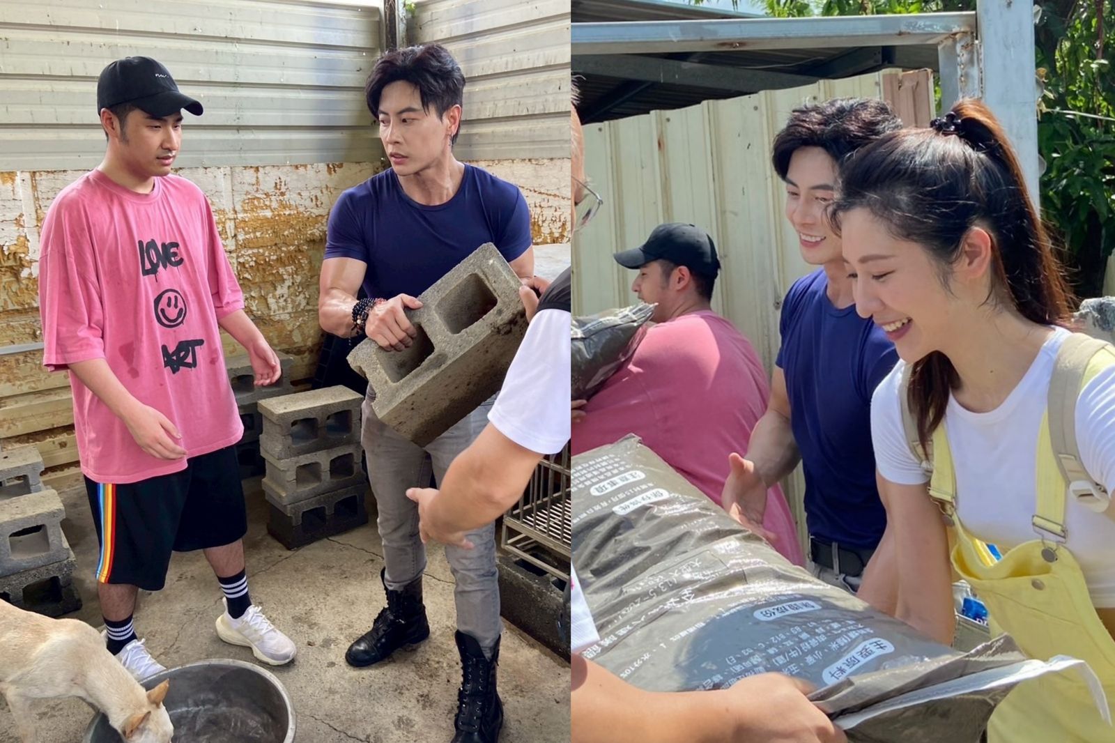 洪水灌爆台南狗園　韓雨潔攜手唐子元、鹿希派送狗糧扛磚救災