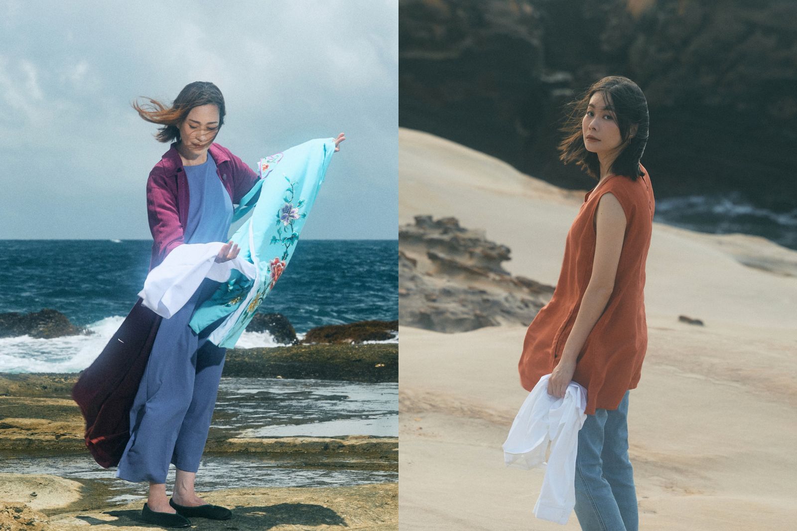 戲曲名伶朱麗安（左）、金曲歌后鄭宜農（右）在《後生》中跨界合作。人力飛行劇團提供