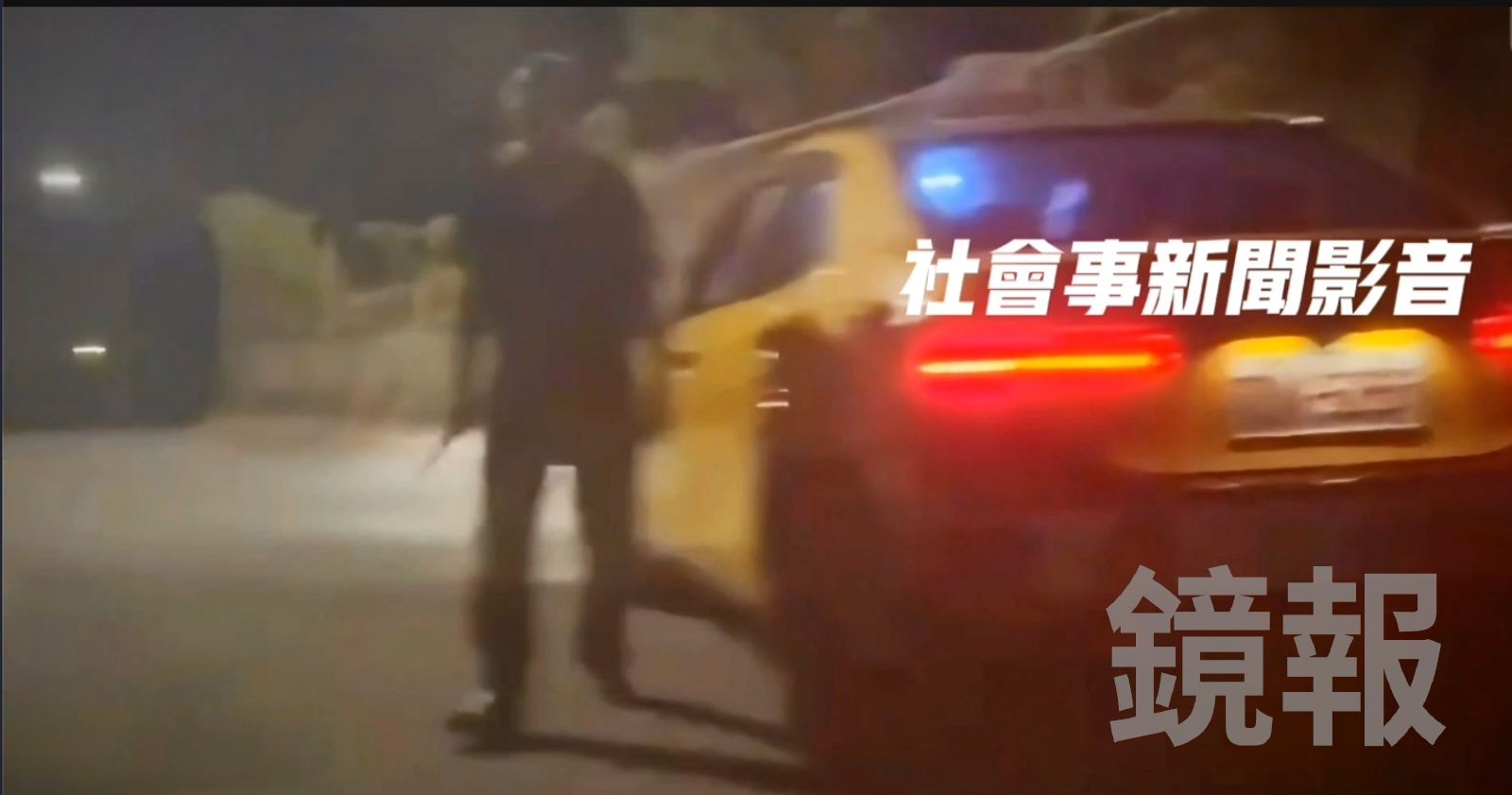 計程車司機林男手持刀械恐嚇鹿男。翻攝社會事新聞影音