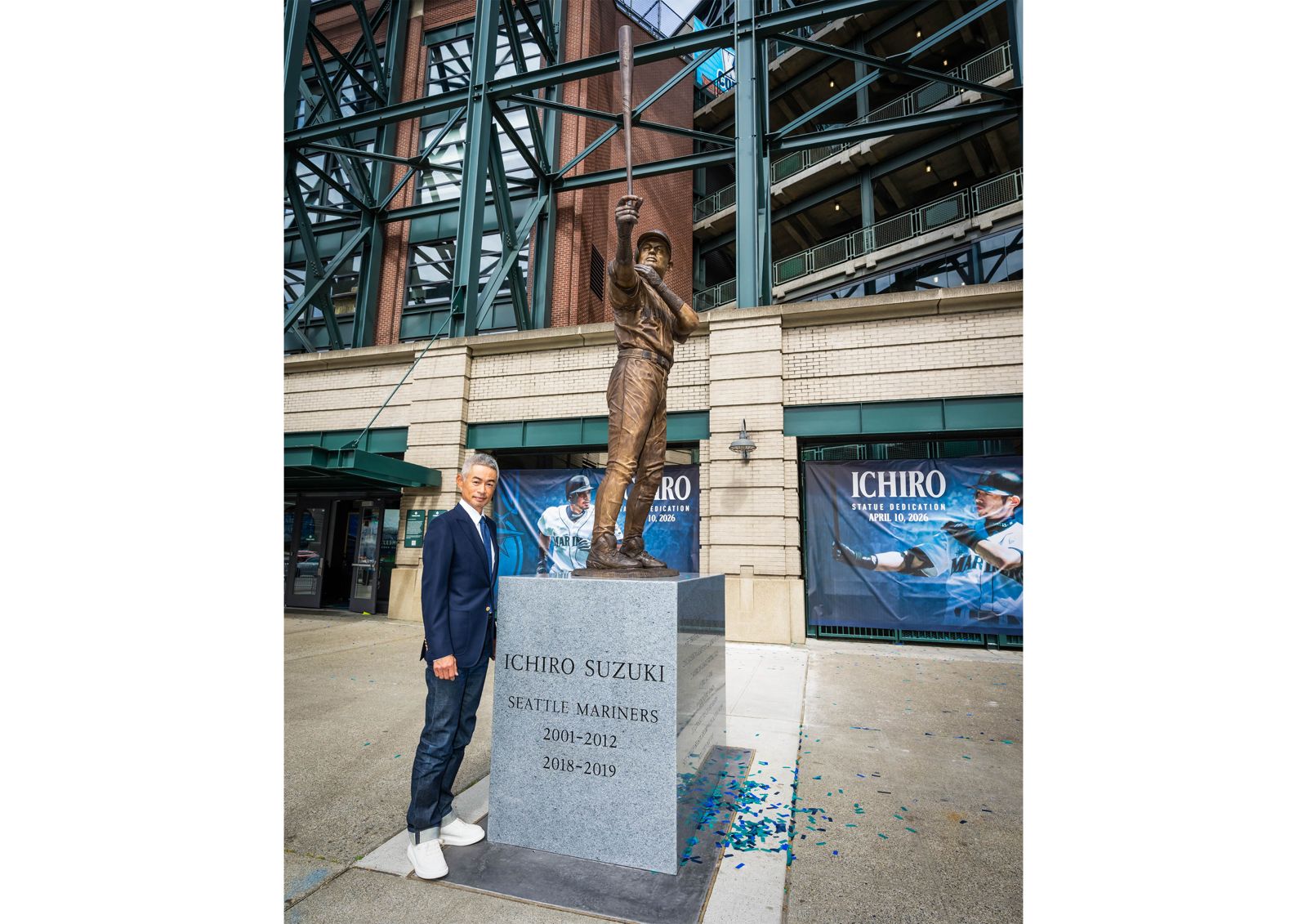 糗了！鈴木一朗雕像揭幕「斷棒」掀話題　超幽默點名傳奇終結者引爆笑