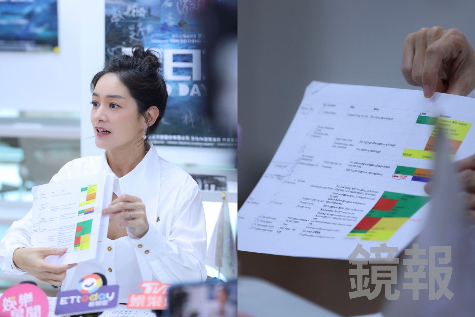 Janet 在劇本上做了密密麻麻的筆記,細膩呈度令人嘆為觀止。劉耀勻攝