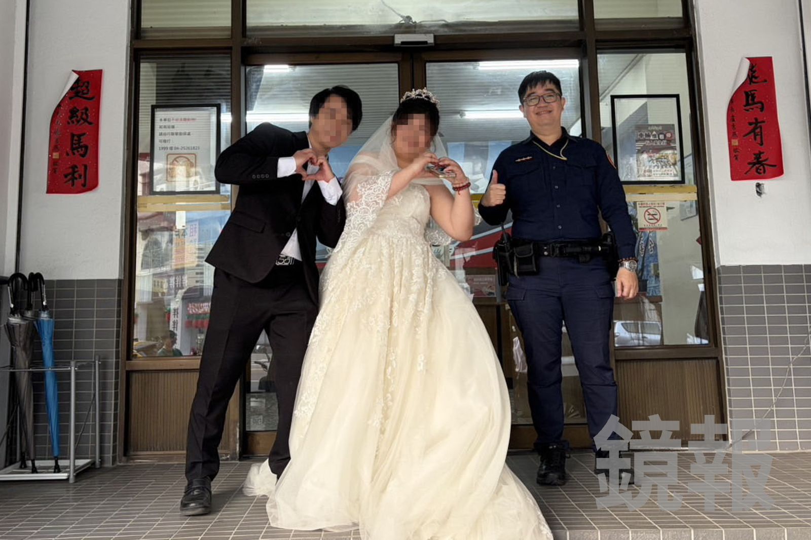 比婚禮還早進場？新人婚紗+西裝急奔警局也太罕見！　只因「這件事」險毀人生大事