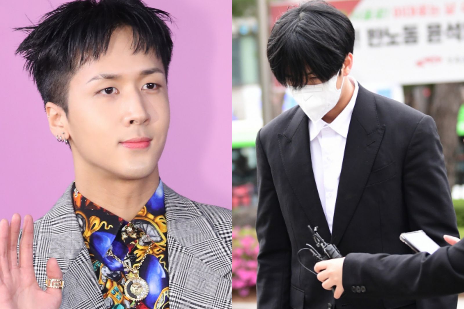 RAVI去年4月因為被質疑偽造病歷當爽兵，到法院出庭。翻攝NAVER