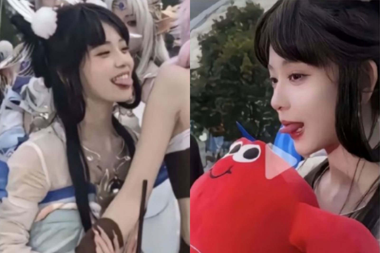 coser我不叫龍蝦cosplay《王者榮耀》嫦娥遭到炎上。圖/翻攝自微博