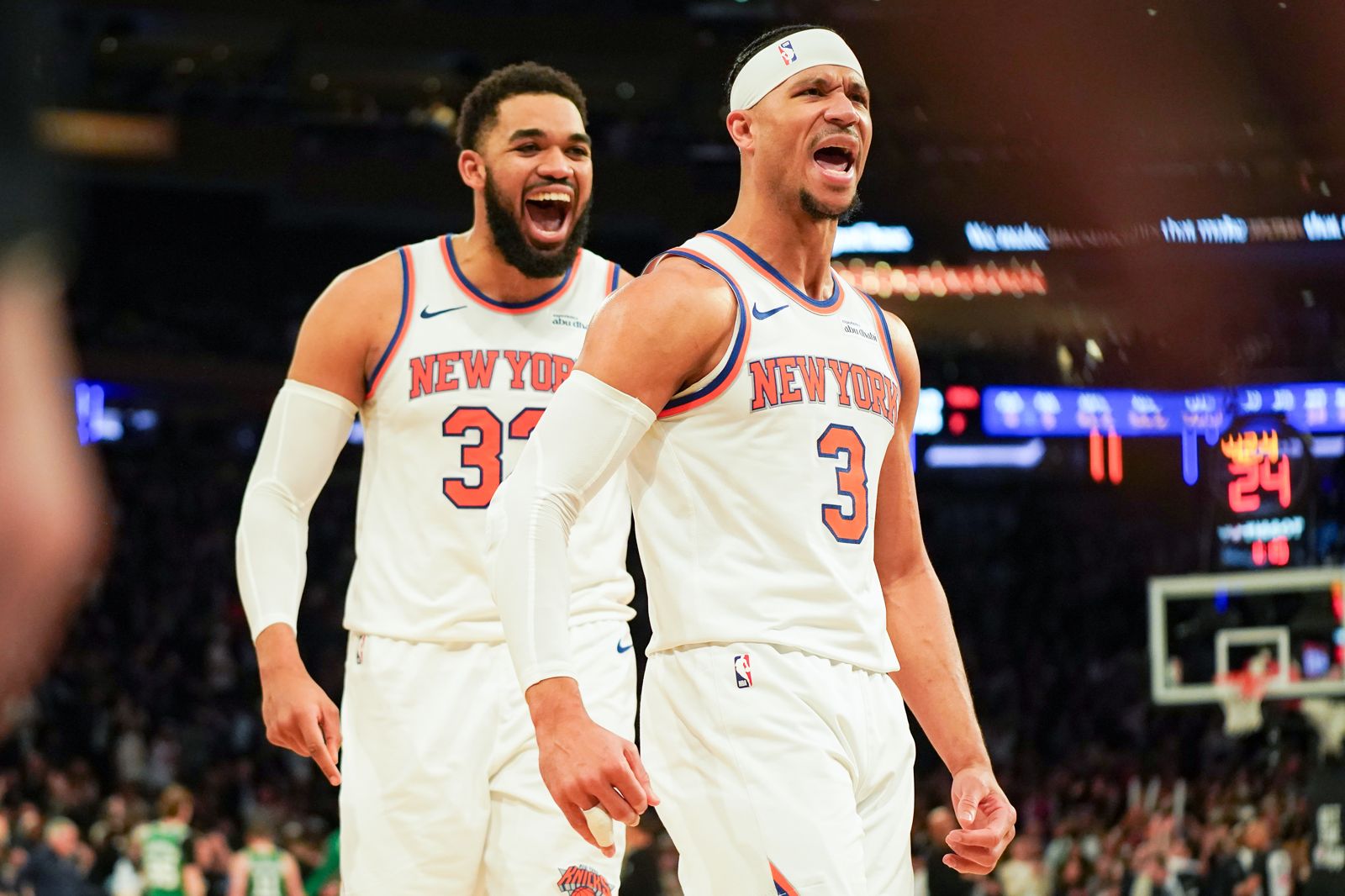 Karl-Anthony Towns與Josh Hart。圖/達志影像