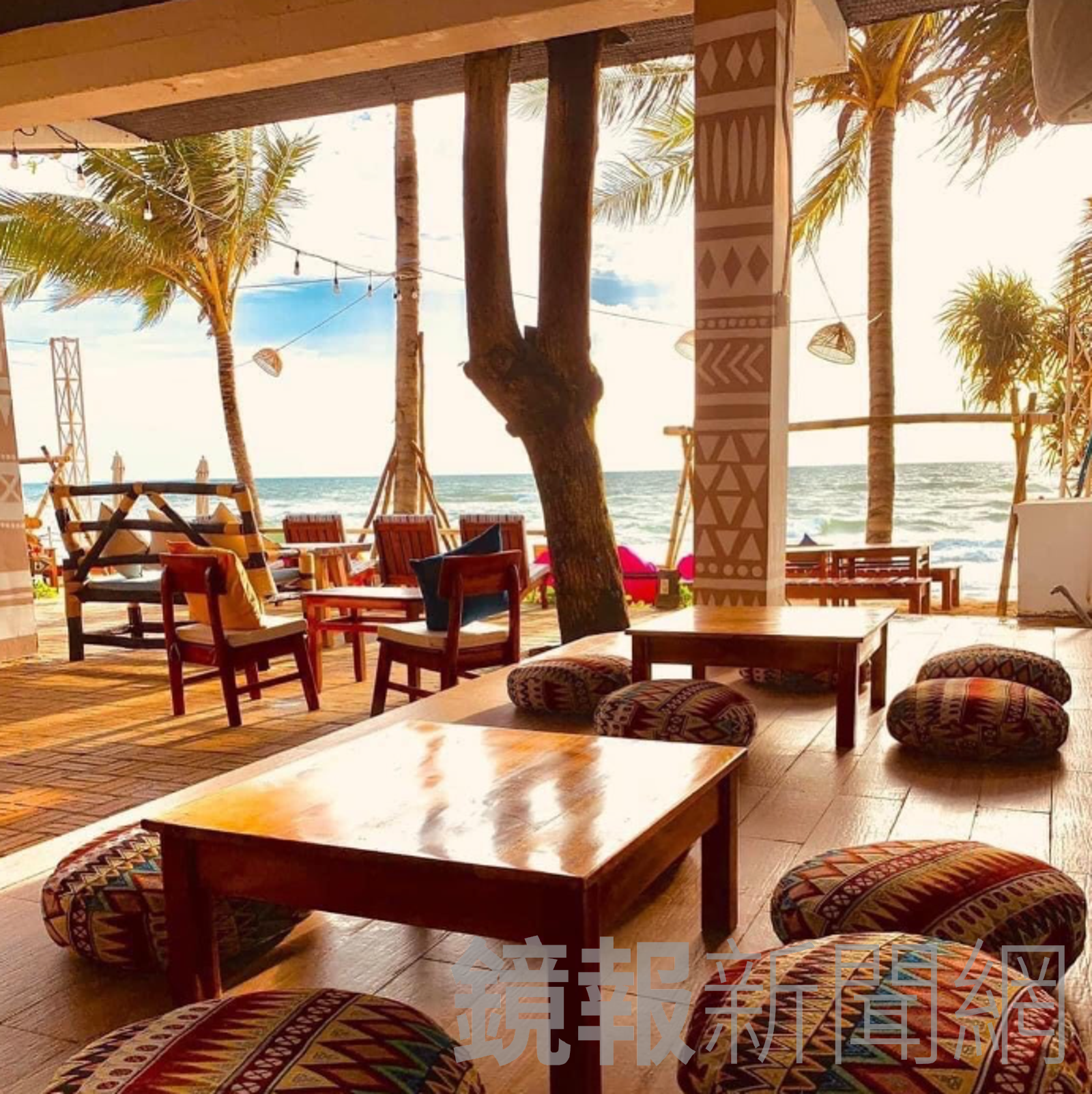 度假村裡餐廳酒吧景色絕美,吸引多台灣遊客朝聖。