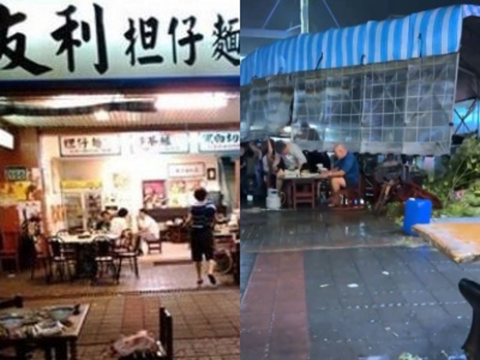 丹娜絲輸了！台南小吃攤棚子被吹掀　阿伯扛在肩上也要吃「這一碗」