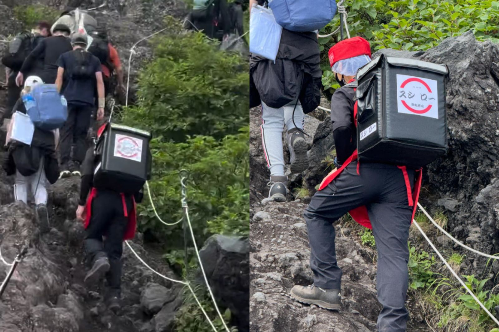 爬富士山巧遇「壽司郎外送員」!手捧壽司一路攻頂...山友全看傻