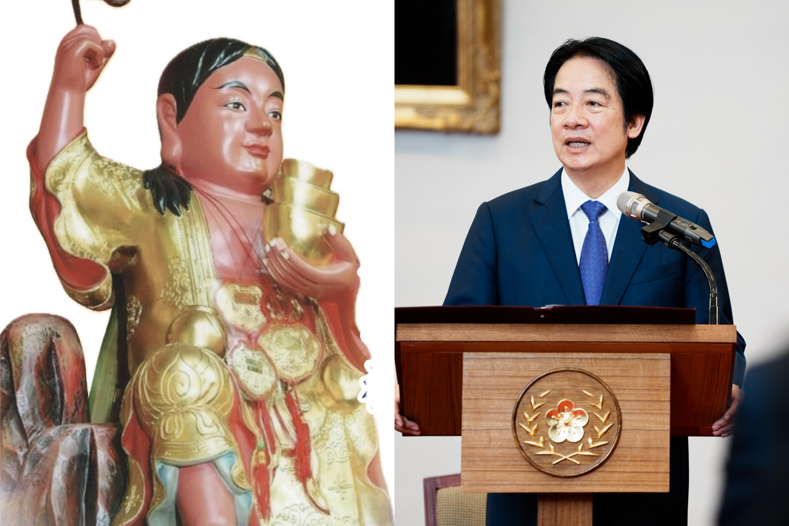 石碇財神像驚見「賴清德臉」!網友笑翻:難怪股票狂飆