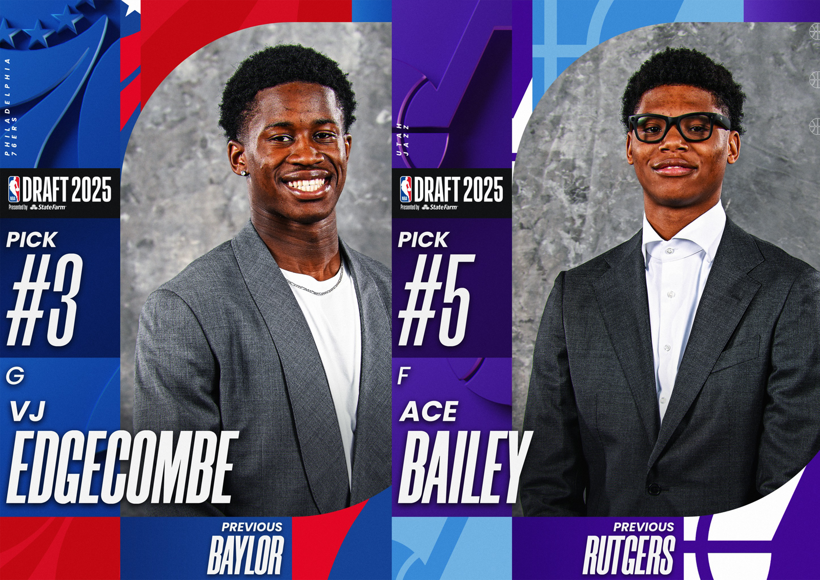 NBA/Ace Bailey跌至第5!76人探花選進Edgecombe補強後場