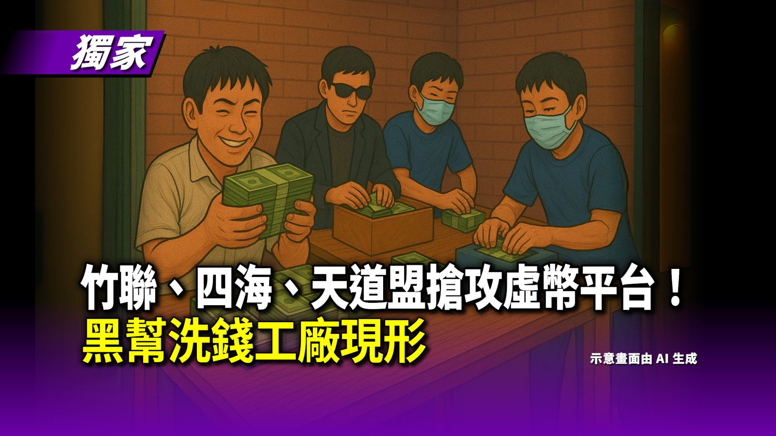 竹聯、四海、天道盟搶攻虛幣平台！　黑幫洗錢工廠現形