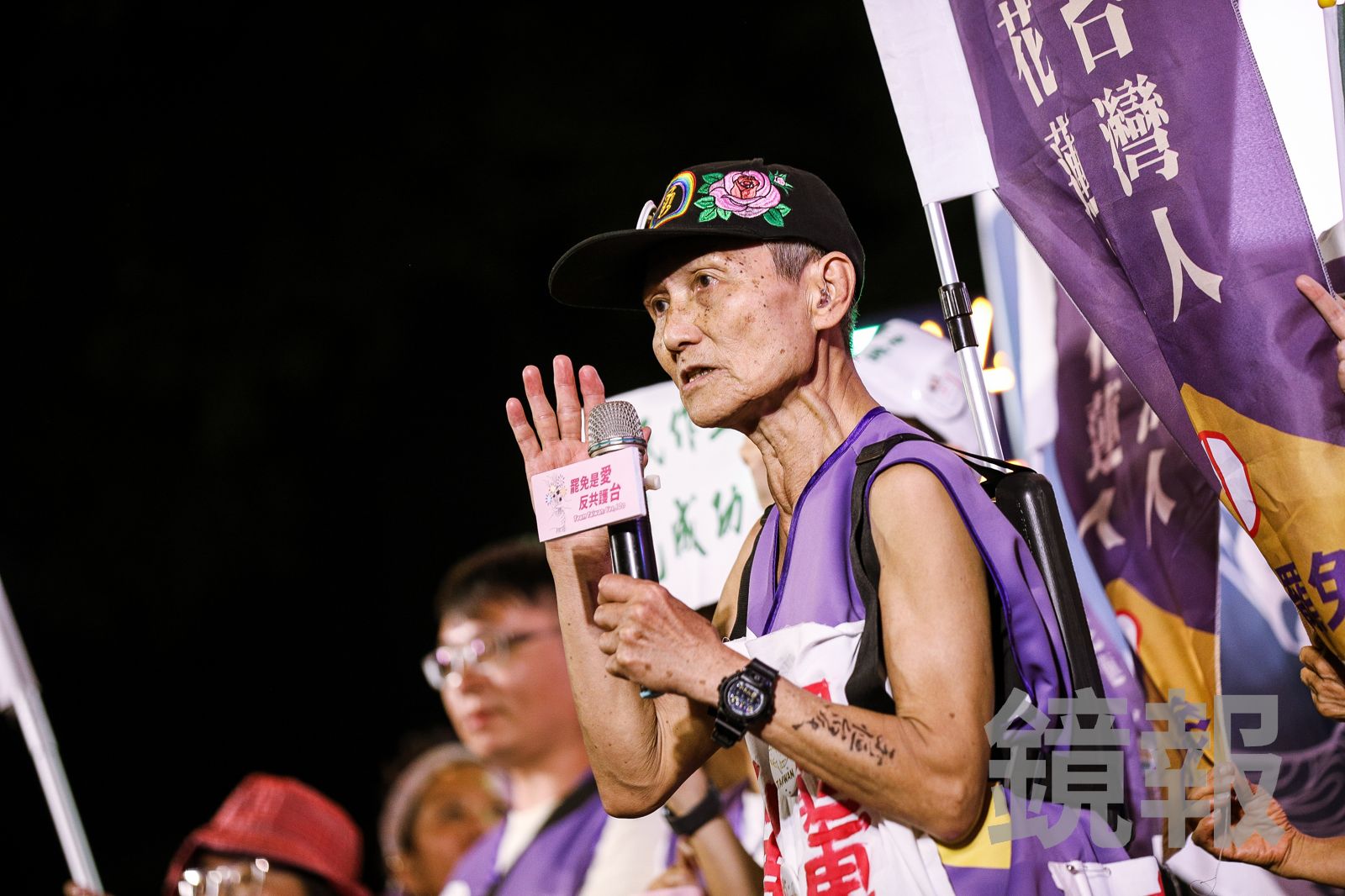 花蓮退休教師「葉霸」近期積極出面,呼籲罷免傅崐萁。(圖/鄒保祥攝)