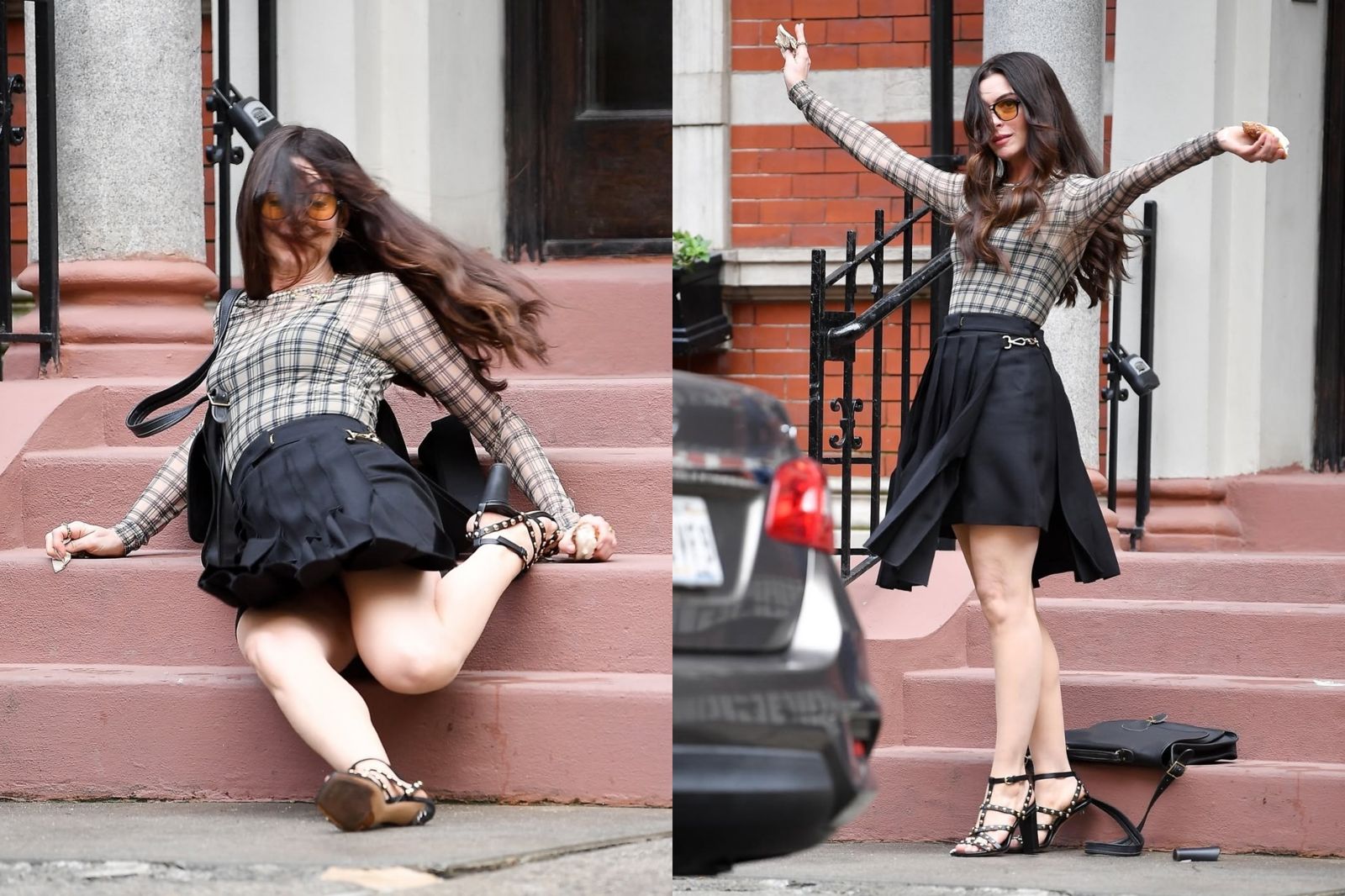 有片／安海瑟薇《Prada惡魔2》踩空墜地　高跟鞋「斷根噴飛」驚險畫面曝光