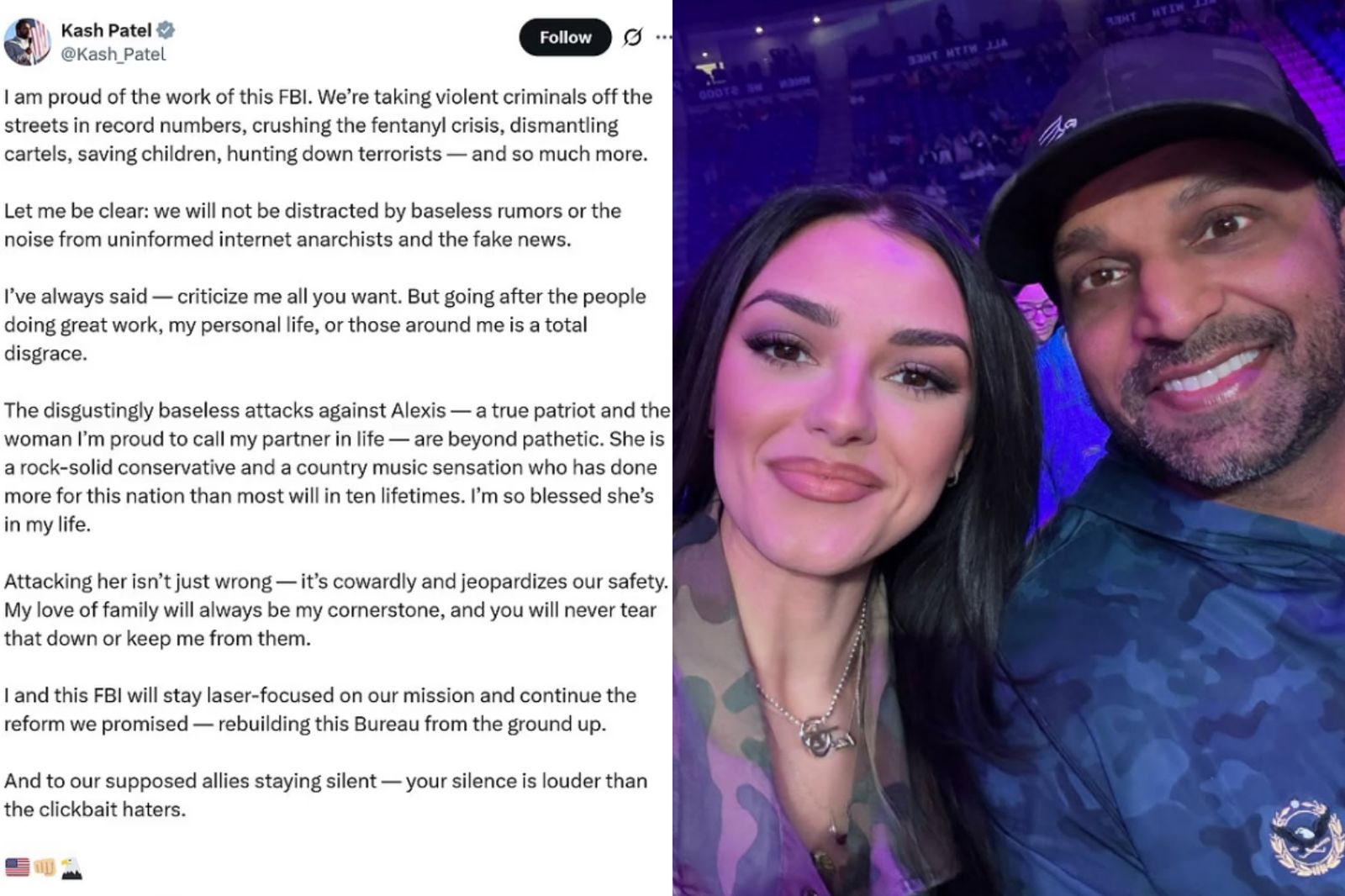 好兇!FBI局長遭爆搭公務飛機看女友演出 反嗆:她為國家貢獻超多