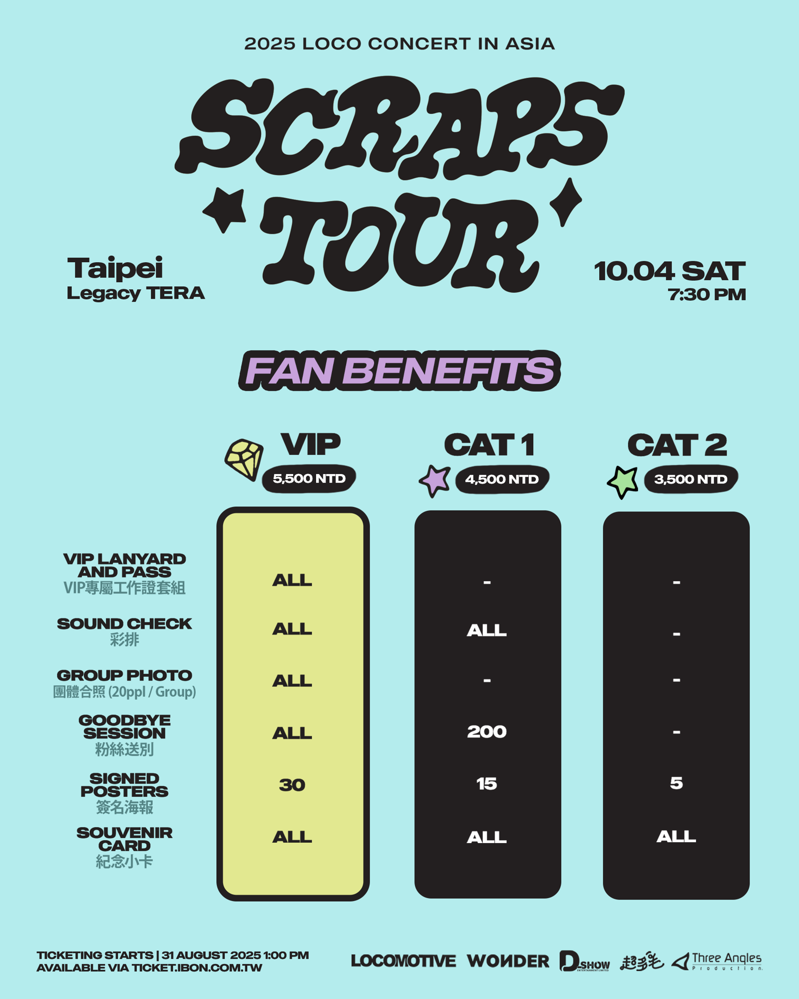 Loco的台北演唱會福利圖一次看。D-SHOW提供