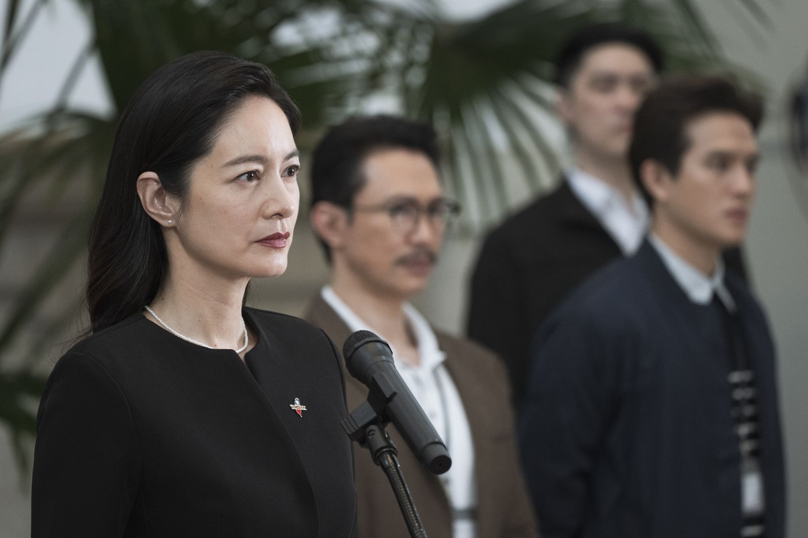 謝怡芬(Janet)在《零日攻擊》中飾演總統。牽猴子提供