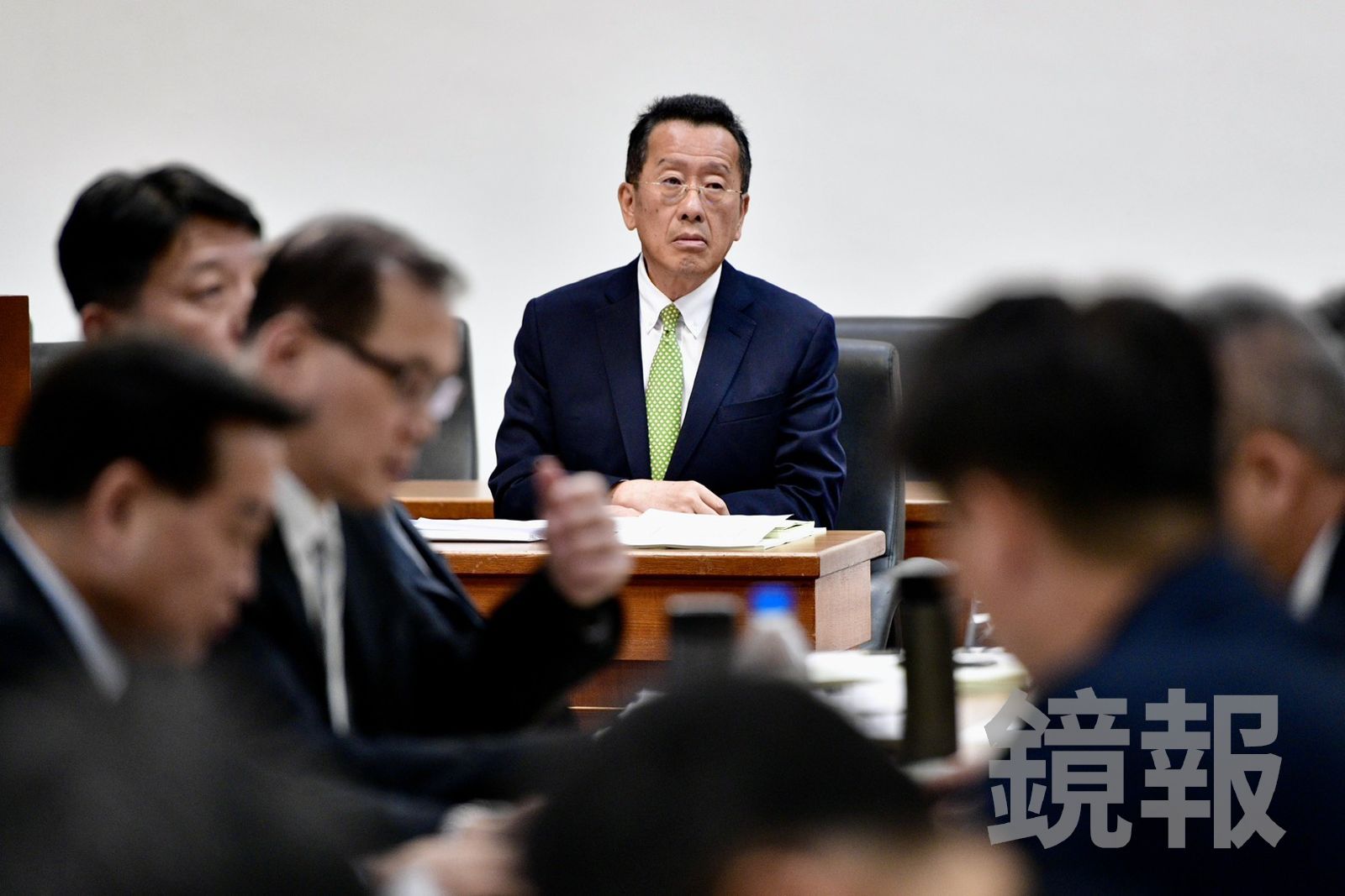 朝野協商無人機條例時,國防部長顧立雄露出無奈的眼神。攝影李智為