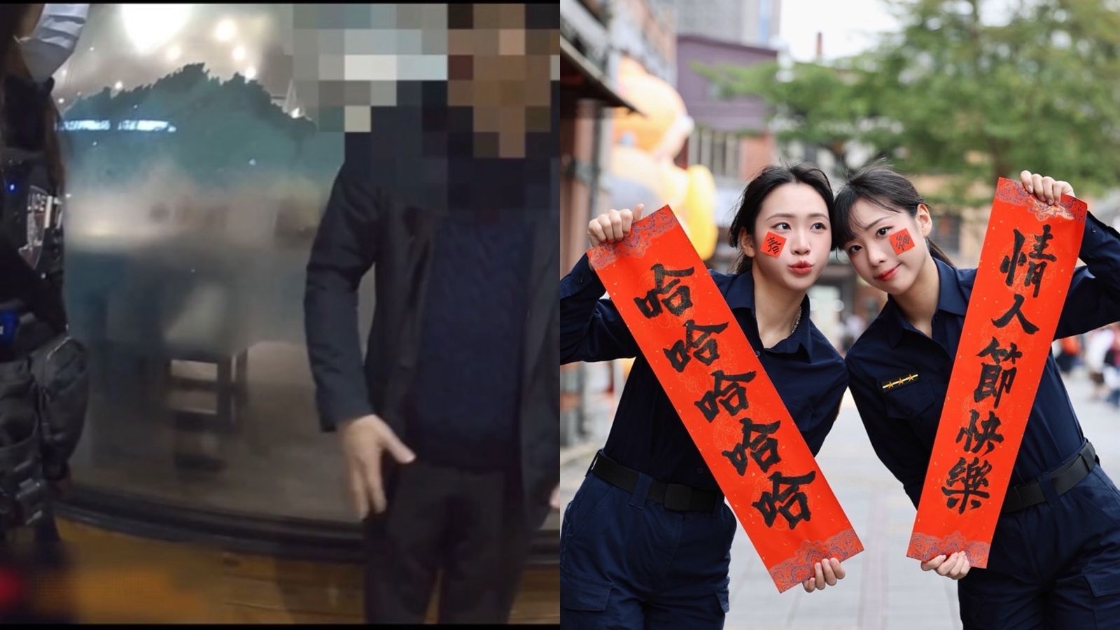 女大生遭韓男騷擾嚇哭!22歲警花「霸氣擋超商」護航 超正雙胞胎妹也是警