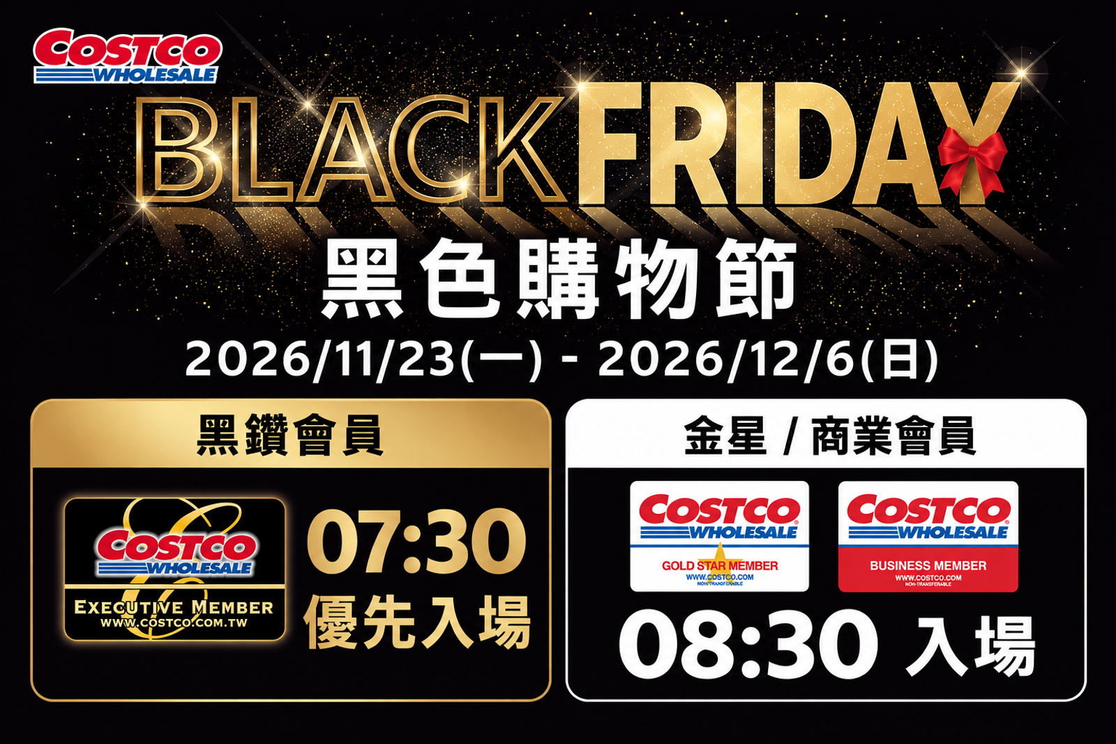 20261021黑色購物節還沒比手速先比卡!好市多首度連辦14天 黑鑽憑「特權」早1小時殺進場